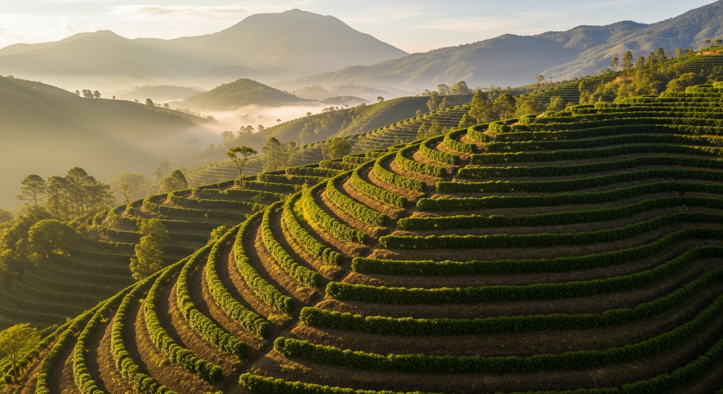 Coffee growing regions — Sumatra, Indonesia and Chiapas, Mexico